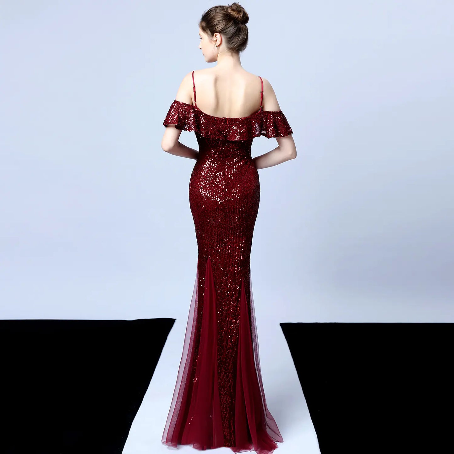 Elegant Tulle Beaded Mermaid Dress for Events