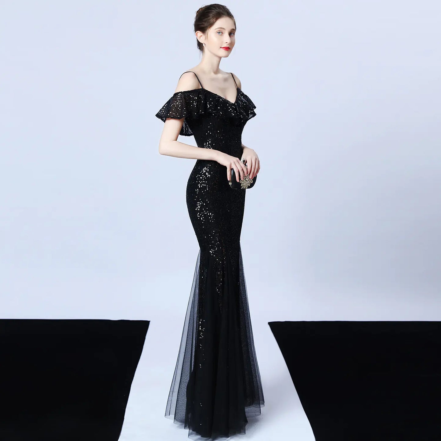 Elegant Tulle Beaded Mermaid Dress for Events