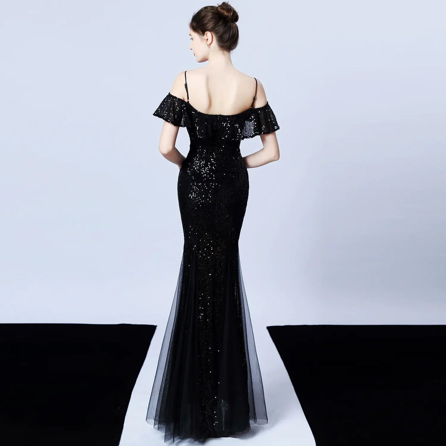 Elegant Tulle Beaded Mermaid Dress for Events