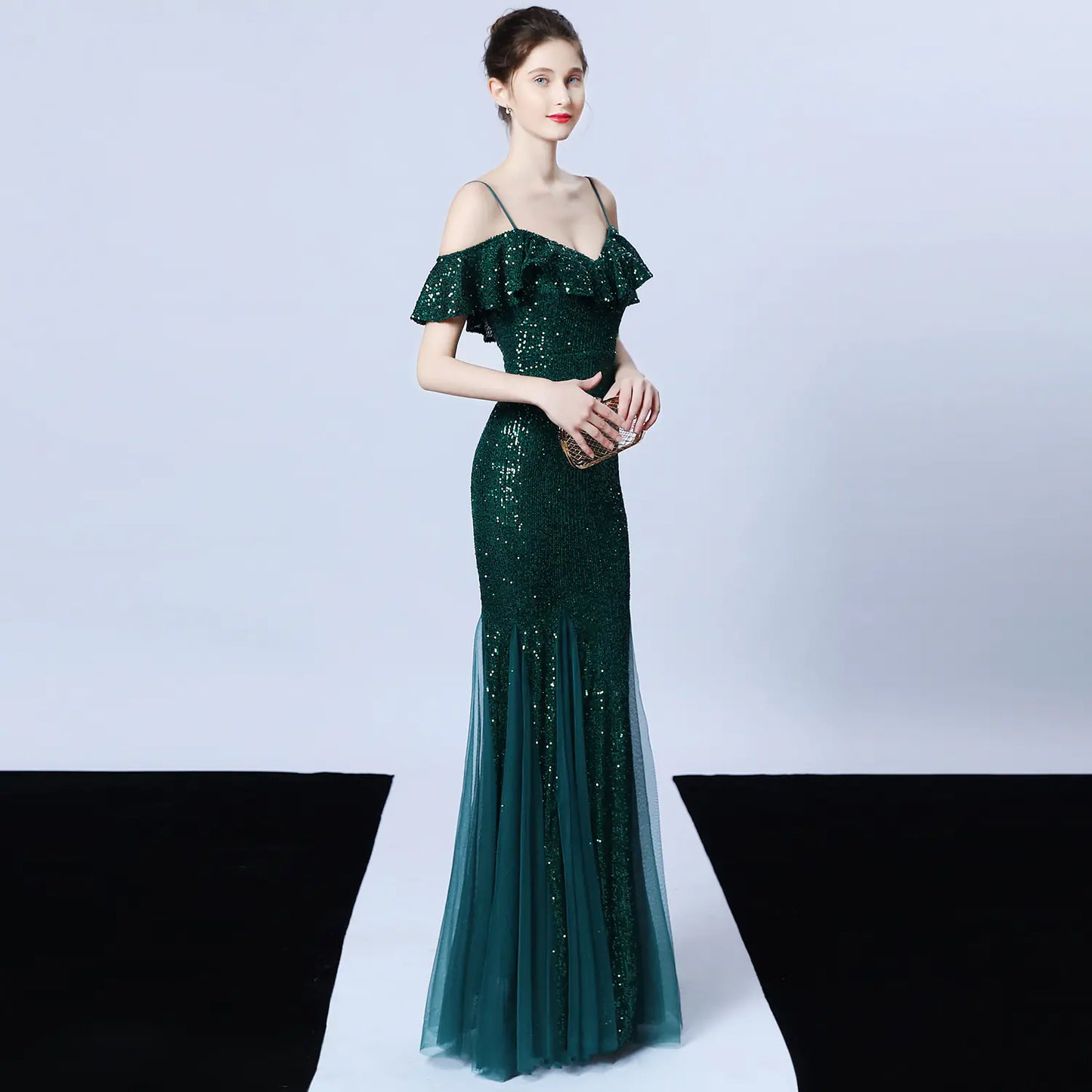 Elegant Tulle Beaded Mermaid Dress for Events