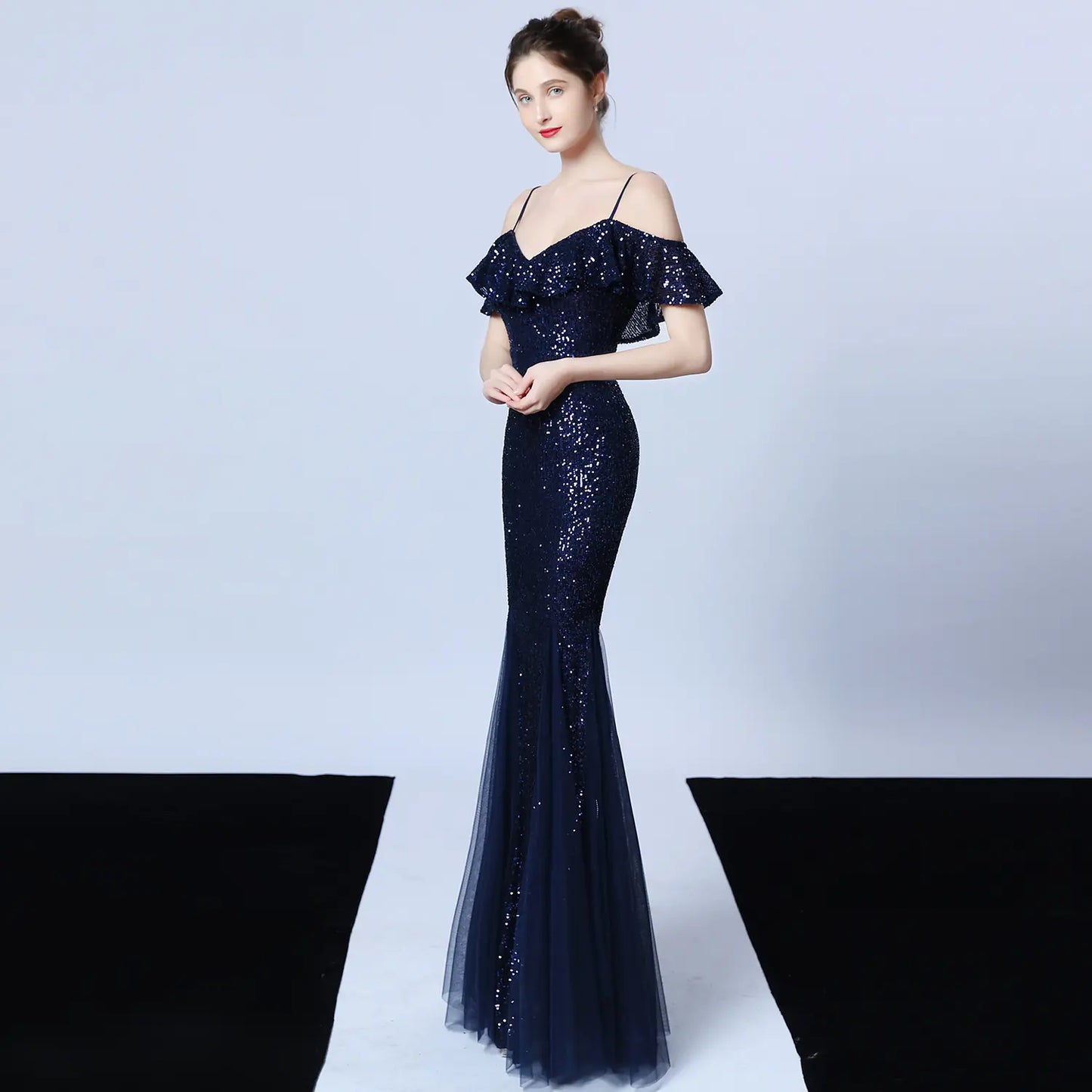 Elegant Tulle Beaded Mermaid Dress for Events