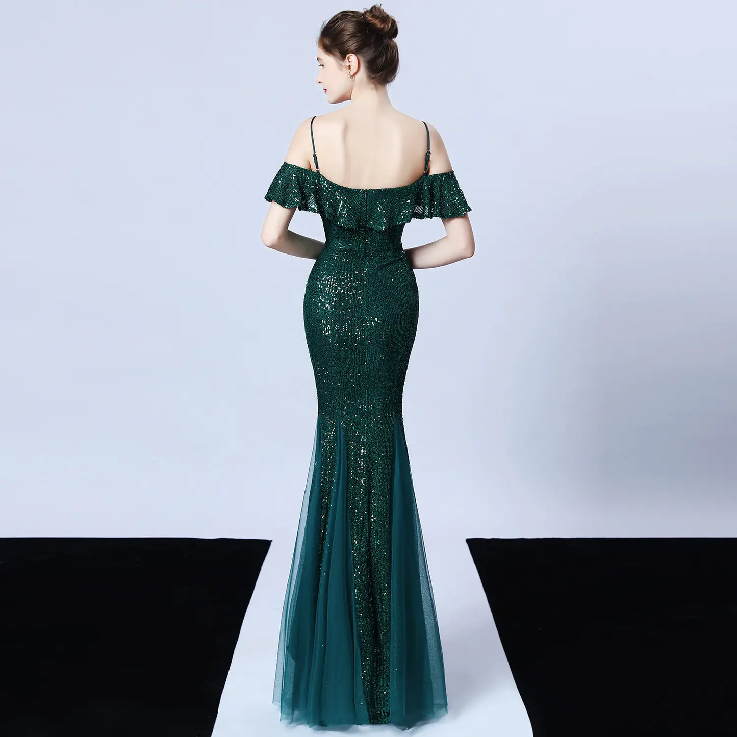 Elegant Tulle Beaded Mermaid Dress for Events
