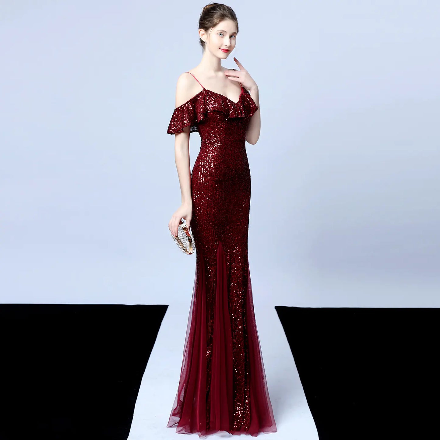 Elegant Tulle Beaded Mermaid Dress for Events