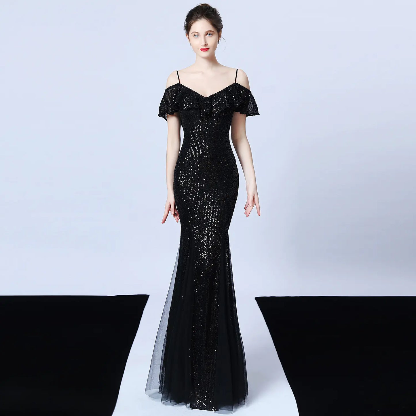 Elegant Tulle Beaded Mermaid Dress for Events