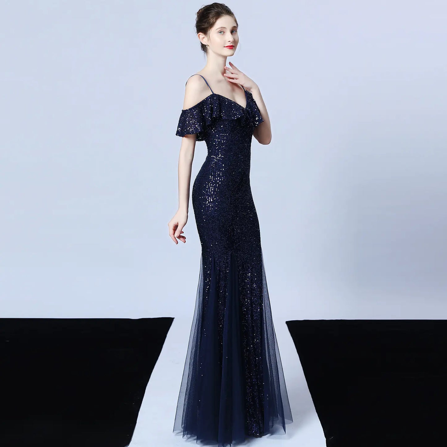 Elegant Tulle Beaded Mermaid Dress for Events