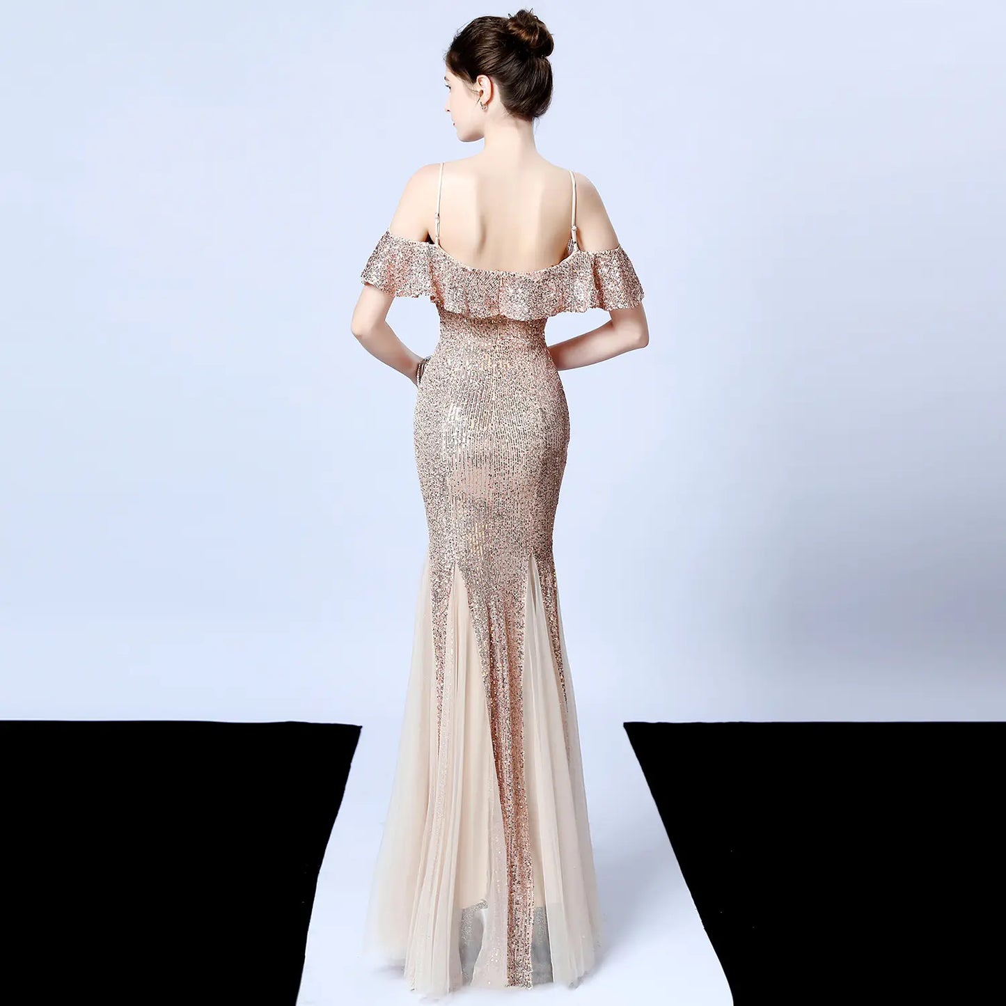 Elegant Tulle Beaded Mermaid Dress for Events